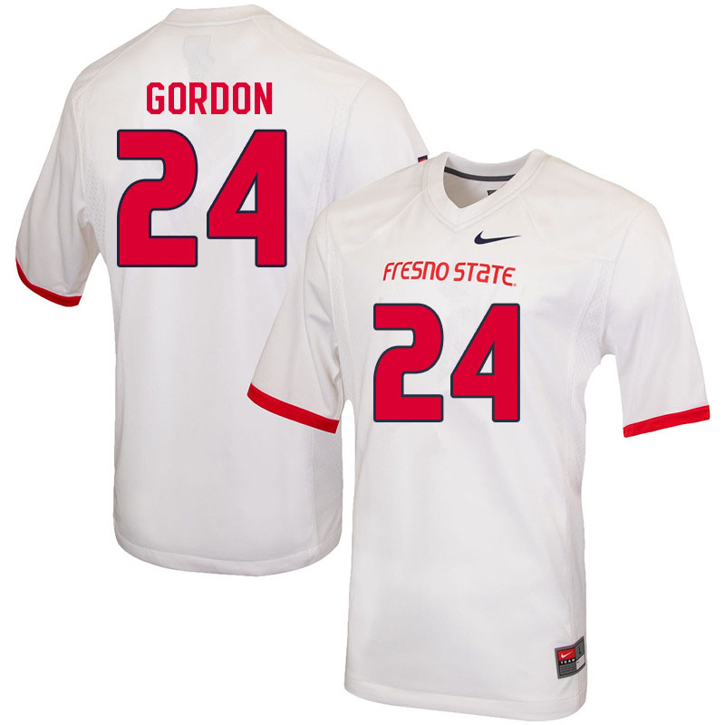 Men #24 Chrishawn Gordon Fresno State Bulldogs College Football Jerseys Sale-White